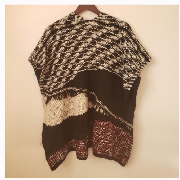 Anthropology Cocogio Italian wool blend poncho cape - Picture 2 of 5